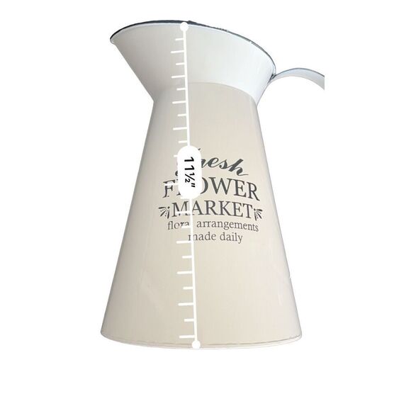 White Metal Flower Vase 11 1/2" - Picture 4 of 5